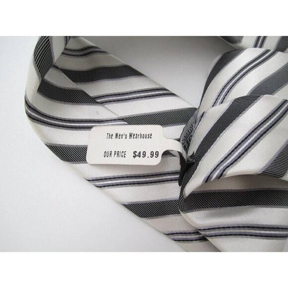 New W/ Tag Pronto Uomo Couture Stripes 100% Silk Neck Time (T20) - Picture 4 of 7